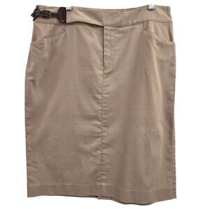 Lauren Ralph Lauren Vtg Y2K Classic Prep Heritage Belted Stretch Pencil Skirt 12